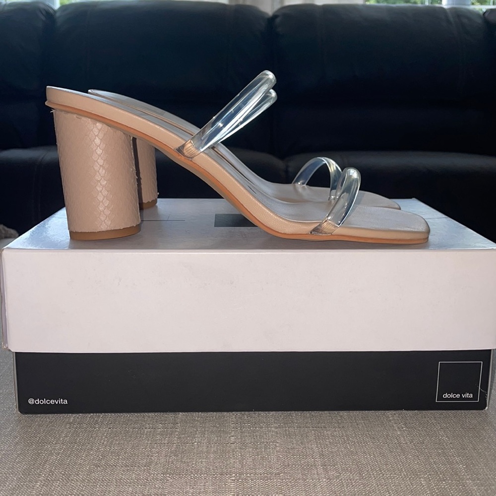 Dolce Vita Noles Heels in Nude Crystal